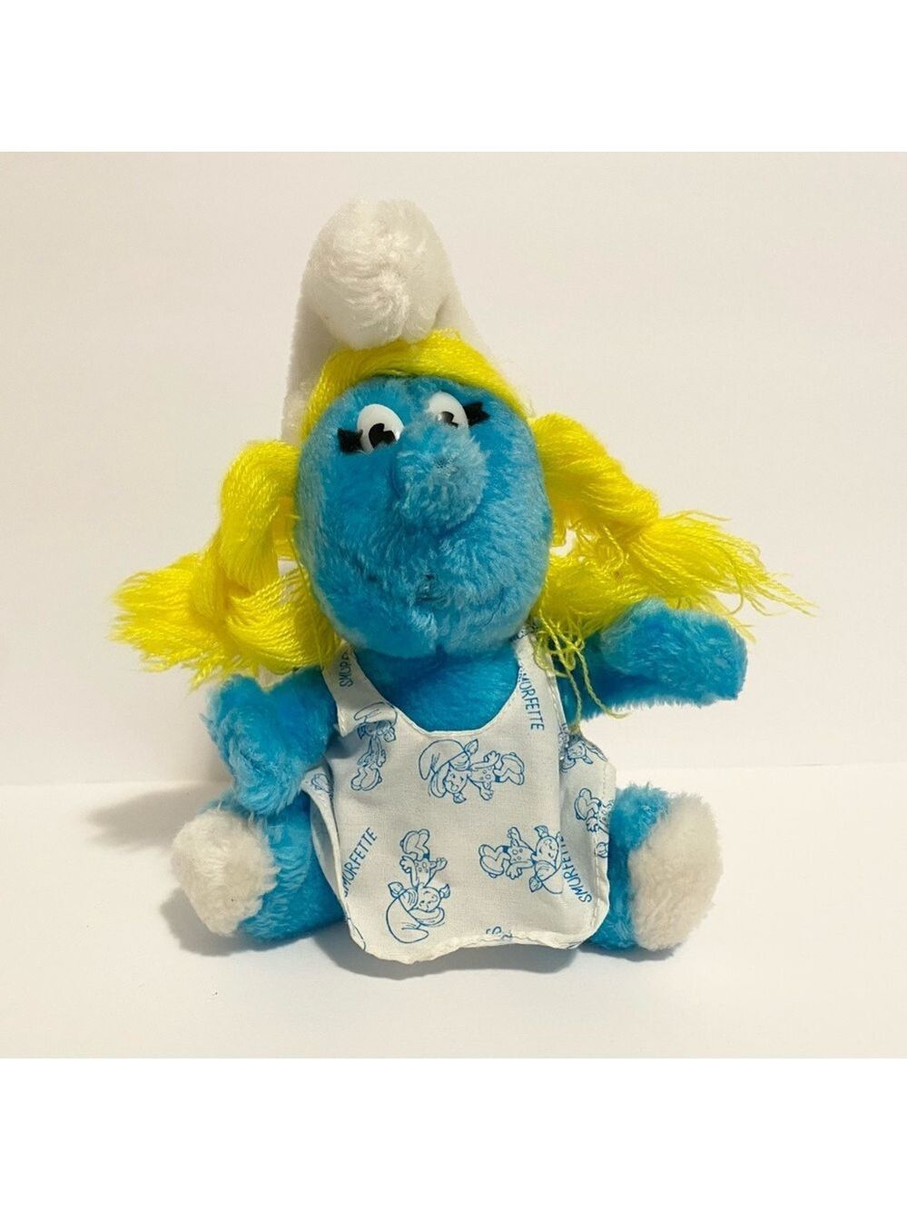 Vintage Ganz Bros Smurfette Plush Smurfs Girl Stuffed Animal Toy 7” 1980s Figure
